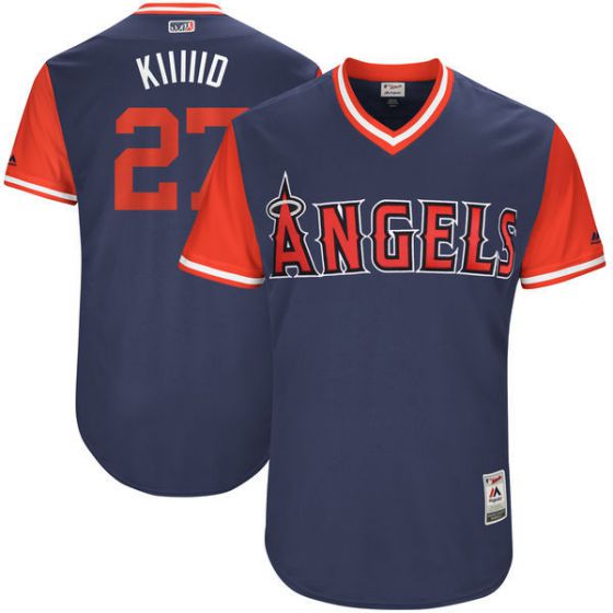 Men Los Angeles Angels #27 Kiiiiid Blue New Rush Limited MLB Jerseys->cleveland cavaliers->NBA Jersey